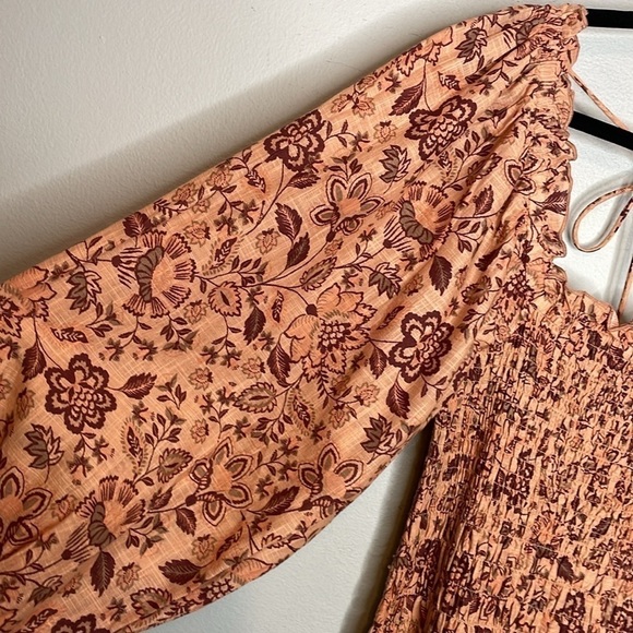 Free People | Smock It To Me Puff Sleeve Smocked Body Mini Dress Size XS NWT - Picture 6 of 12